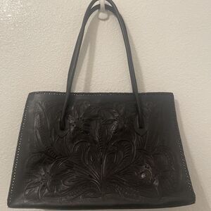 Alexis David Tooled Leather Handbag Purse Tote Shopper Classic